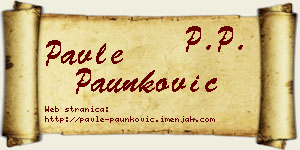 Pavle Paunković vizit kartica